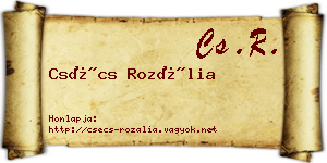 Csécs Rozália névjegykártya